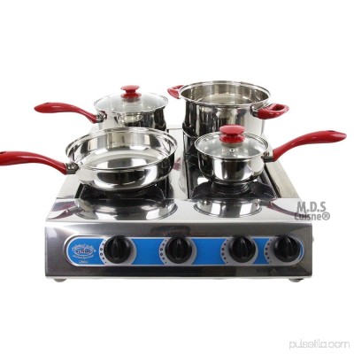 Portable 4 Quad Burner Propane Gas Camping 4 Heads Outdoor Stove Grill BBQ New